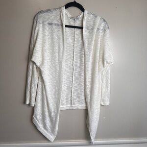 Foreign Exchange White Open Draped Cardigan Size Large EUC